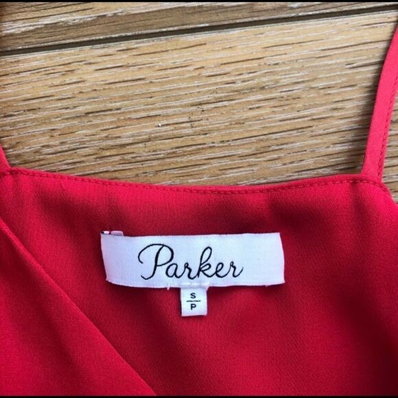 PARKER Knox 100% Silk Red/Orange Strappy Top - Picture 7 of 8